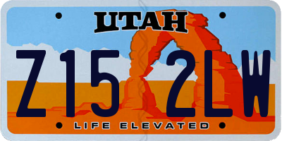 UT license plate Z152LW