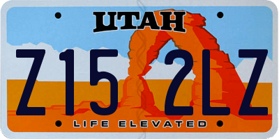 UT license plate Z152LZ