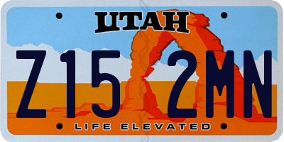 UT license plate Z152MN