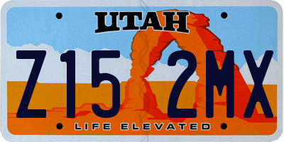 UT license plate Z152MX