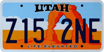 UT license plate Z152NE