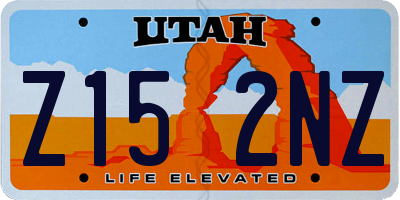 UT license plate Z152NZ