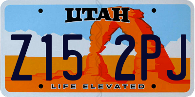 UT license plate Z152PJ