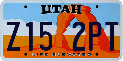 UT license plate Z152PT