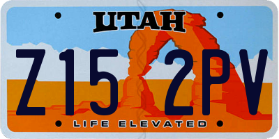 UT license plate Z152PV