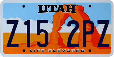 UT license plate Z152PZ