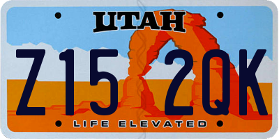 UT license plate Z152QK