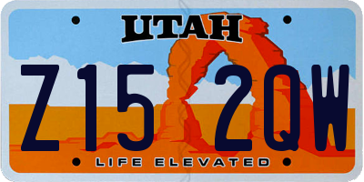 UT license plate Z152QW