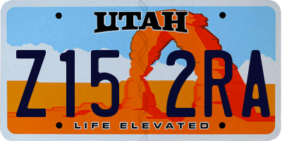 UT license plate Z152RA