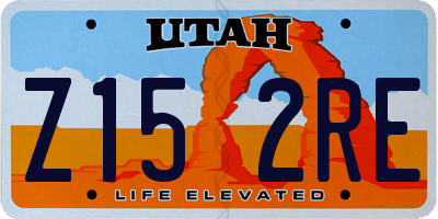 UT license plate Z152RE