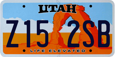UT license plate Z152SB