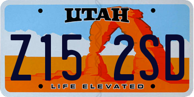 UT license plate Z152SD