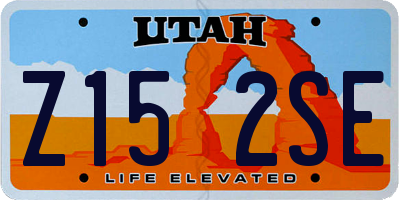 UT license plate Z152SE