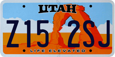 UT license plate Z152SJ