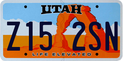 UT license plate Z152SN