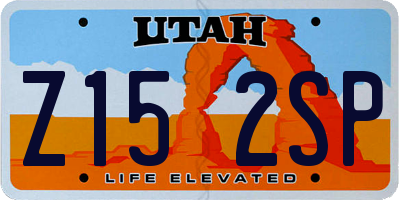 UT license plate Z152SP