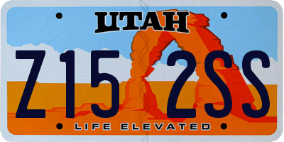 UT license plate Z152SS