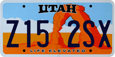 UT license plate Z152SX