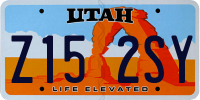 UT license plate Z152SY