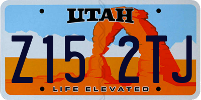 UT license plate Z152TJ