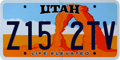 UT license plate Z152TV