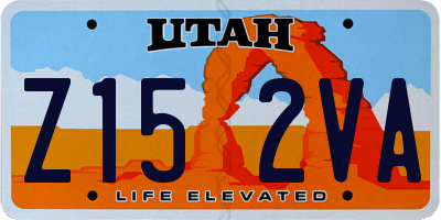 UT license plate Z152VA