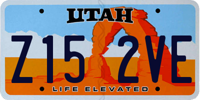 UT license plate Z152VE