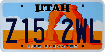 UT license plate Z152WL