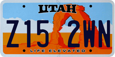 UT license plate Z152WN