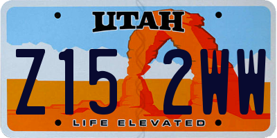 UT license plate Z152WW