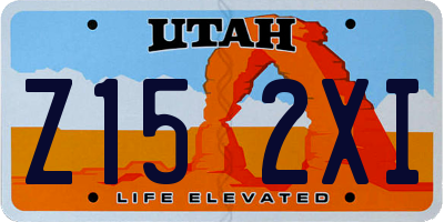 UT license plate Z152XI