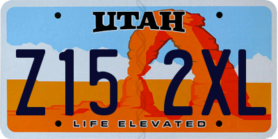 UT license plate Z152XL