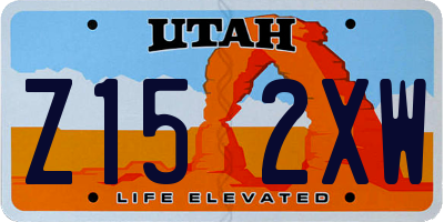 UT license plate Z152XW