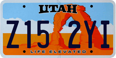 UT license plate Z152YI