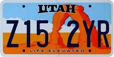 UT license plate Z152YR
