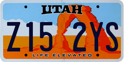 UT license plate Z152YS