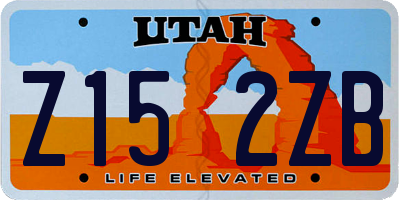 UT license plate Z152ZB