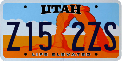 UT license plate Z152ZS