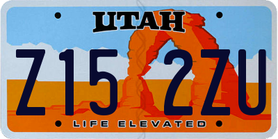 UT license plate Z152ZU