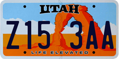 UT license plate Z153AA