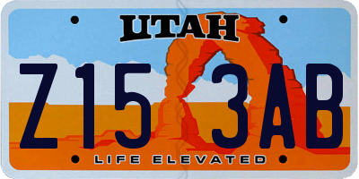 UT license plate Z153AB