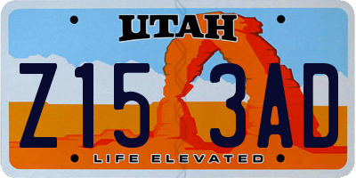 UT license plate Z153AD