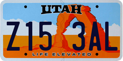 UT license plate Z153AL