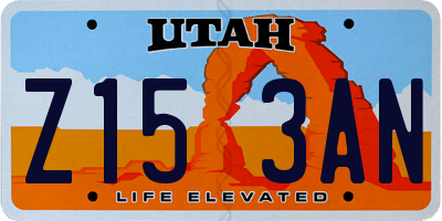 UT license plate Z153AN