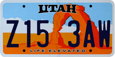 UT license plate Z153AW