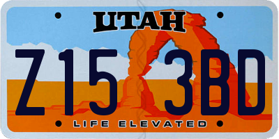 UT license plate Z153BD