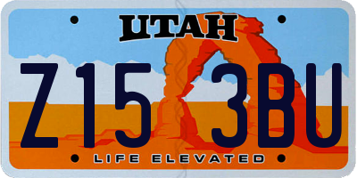 UT license plate Z153BU