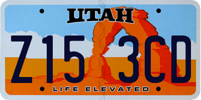 UT license plate Z153CD