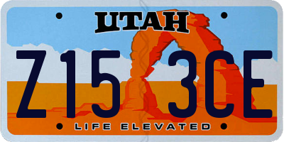UT license plate Z153CE
