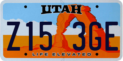 UT license plate Z153GE